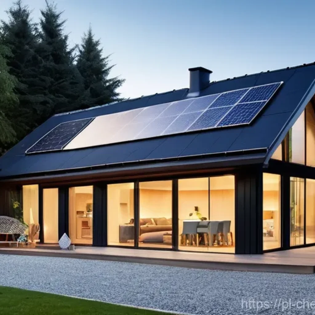 메탄올 연료전지 및 변환 기술 - **Prompt:** A cozy and brightly lit modern Polish family home, showcasing sustainable living. On the...