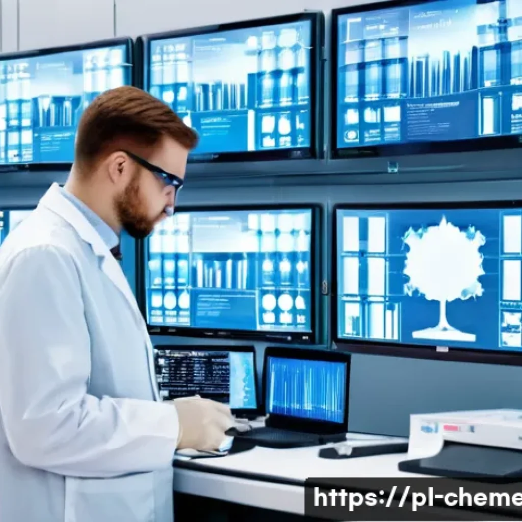머신러닝을 활용한 신소재 개발 - A modern research laboratory in Poland focused on advanced material science, featuring scientists an...