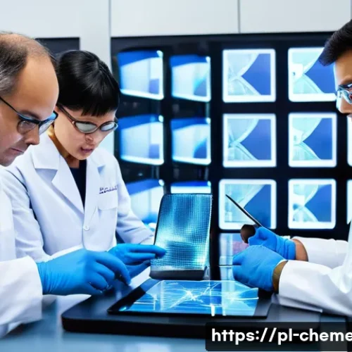 Home 33 고분자 나노복합체 - A sleek, modern electronics workshop scene showcasing cutting-edge polymer nanocomposite materials u...