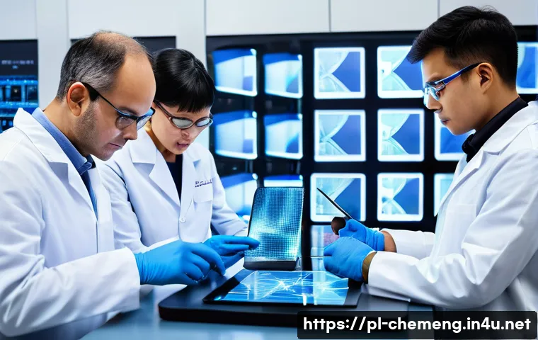 고분자 나노복합체 - A sleek, modern electronics workshop scene showcasing cutting-edge polymer nanocomposite materials u...